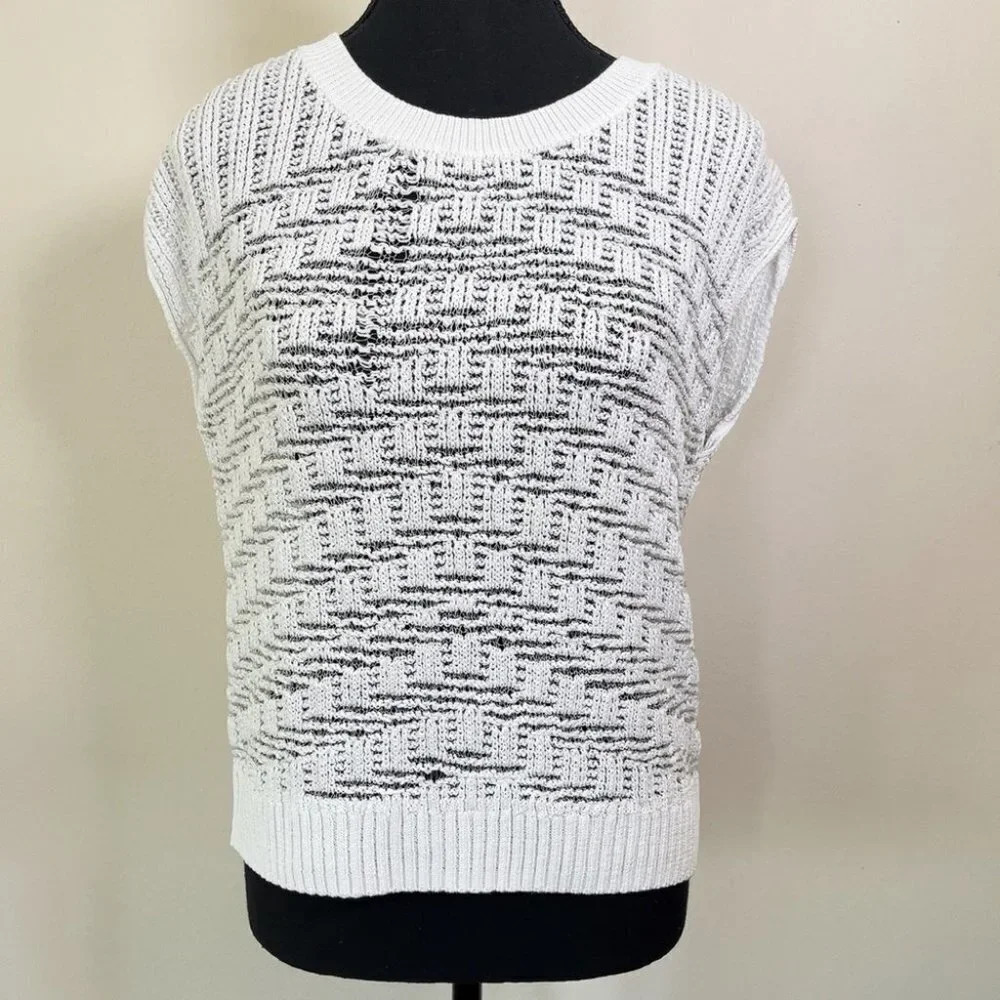 Club Monaco Open Knit Ivory Vest